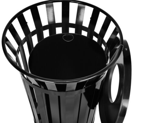 Outdoor Metal Waste Receptacle Commercial Trash Can